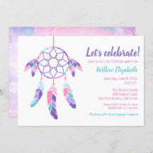 Dreamcatcher rose violet turquoise parti anniversa