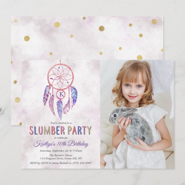 Invitation Dreamcatcher Stwood Party N'importe quel âge Photo (Devant / Derrière)