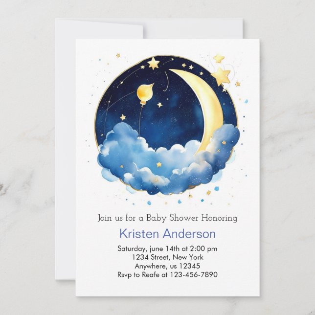 Invitation DreamSpace Blissful Boy Baby shower (Devant)