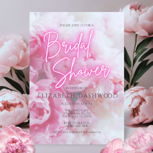 Invitation Dreamtic Romantic Peonies Floral Fête des mariées