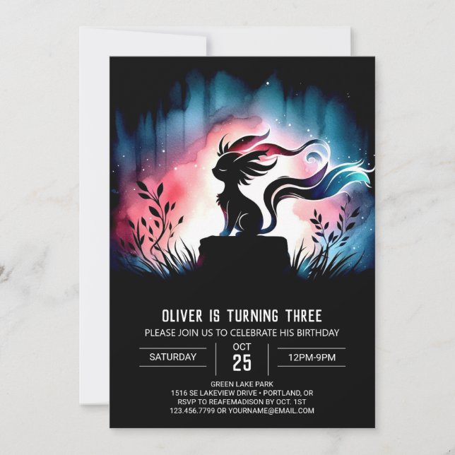 Invitation Dreamy Digital Cat Anniversaire (Devant)