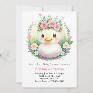 Invitation Dreamy Duckling Adventure Girl Baby shower