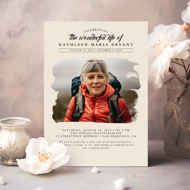 Invitation Dreamy Elegant Celebration of Life Funeral Photo (Elegant Funeral Invitation)