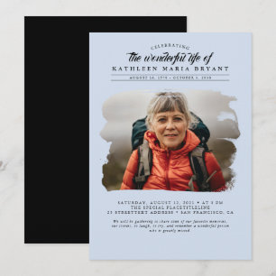 Invitation Dreamy Elegant Celebration of Life Funeral Photo