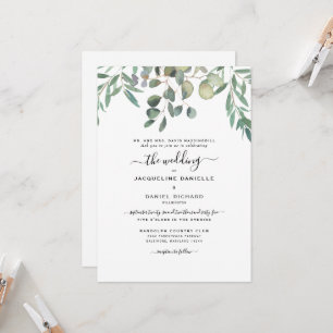 Invitation Dreamy Eucalyptus Foliage Simple Mariage moderne I
