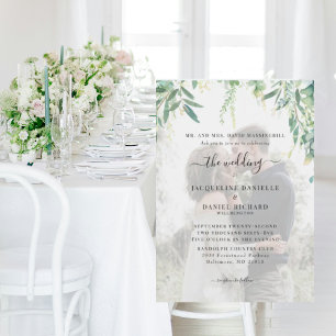 Invitation Dreamy Foliage Photo Mariage moderne