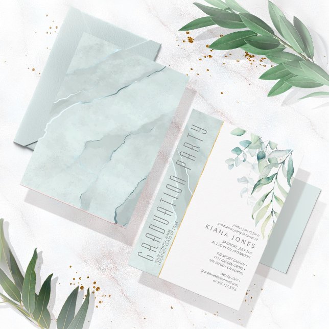 Invitation Dreamy Green Graduation Green/Blue ID911 (Créateur téléchargé)