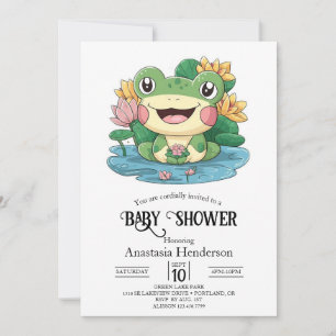 Invitation Dreamy Joli Baby shower de grenouille