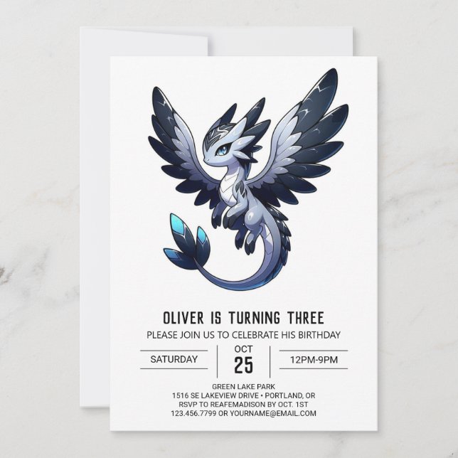 Invitation Dreamy Kids Dragon Anniversaire (Devant)