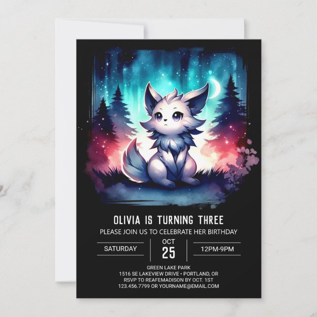 Invitation Dreamy Kids Wolf Anniversaire (Devant)
