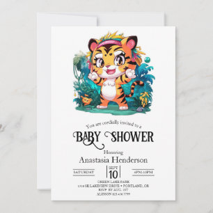 Invitation Dreamy Magic Tiger Baby shower numérique
