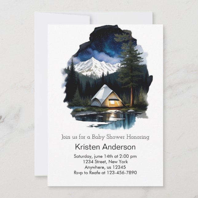 Invitation Dreamy Night Sky Adventure Baby shower (Devant)