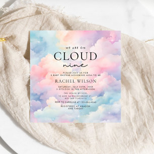 Invitation Dreamy Pastel Cloud Neuf Baby shower