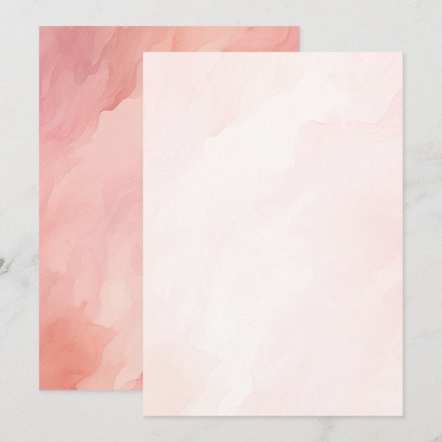 Invitation Dreamy Pink Aquarelle Arrière - plan pour papier V (Devant / Derrière)