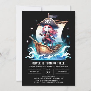 Invitation Dreamy Pirate Digital Anniversaire