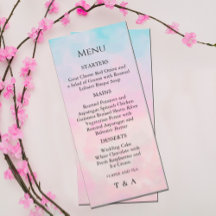 Dreamy Rainbow Unicorn aquarelle Menu