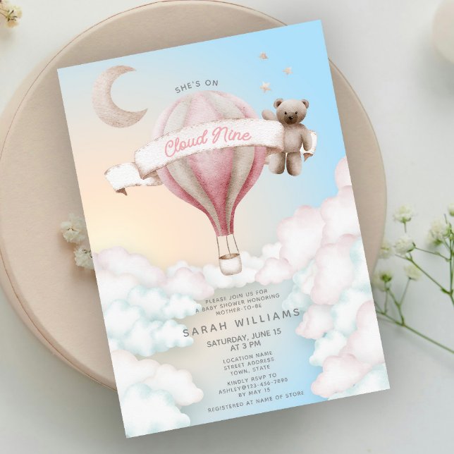Invitation Dreamy She's On Cloud Nine Pastel Baby shower (Créateur téléchargé)