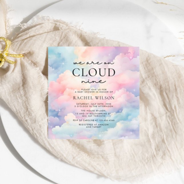 Invitation Dreamy Sky Nous sommes sur le Baby shower Cloud Ni (Créateur téléchargé)