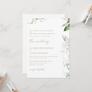 Invitation Dreamy Watercolor Foliing Les deux parents Mariage