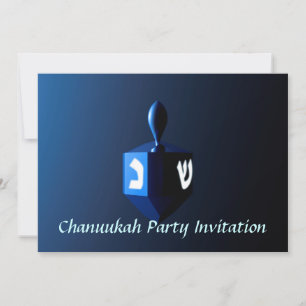 Invitation Dreidel bleu brillant