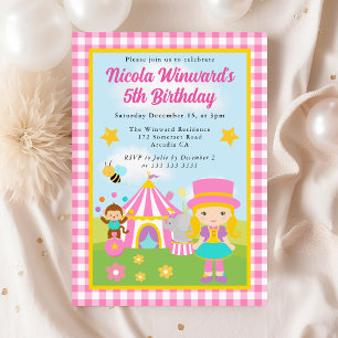 Invitation Dress de Dompteuse Blonde de Cirque Mignon pour l'