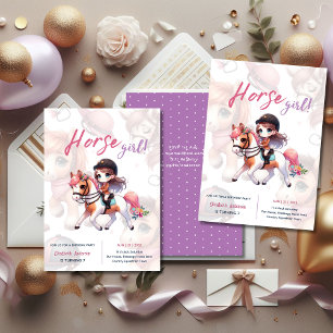 Invitation Dressage Rider Horse Girl Birthday Party