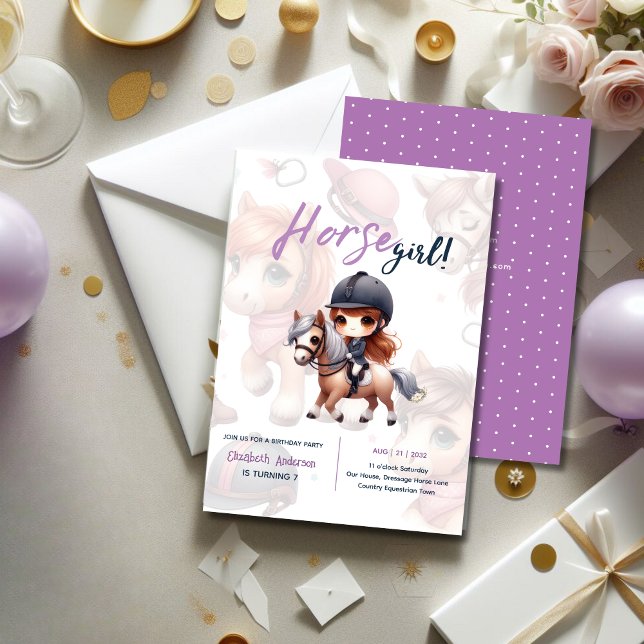 Invitation Dressage Rider Horse Girl Birthday Party (Créateur téléchargé)