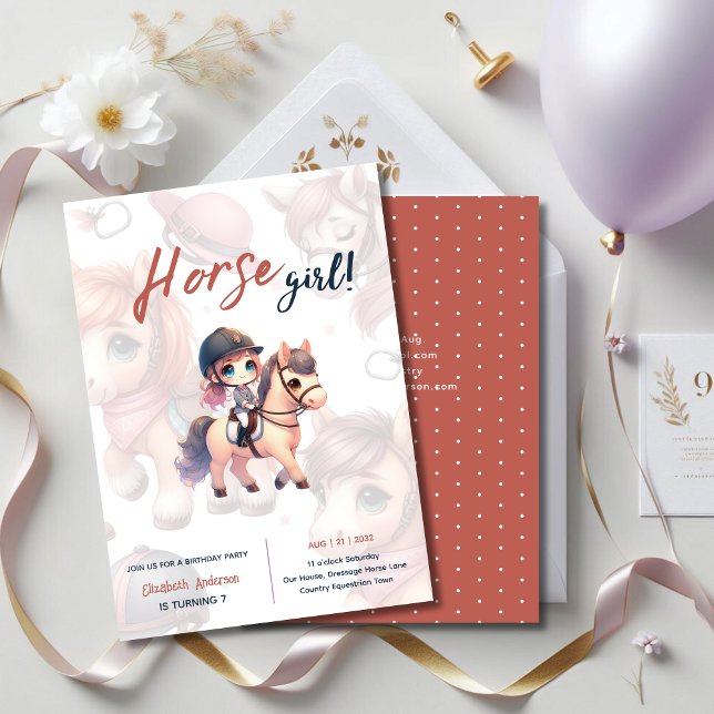 Invitation Dressage Rider Horse Girl Birthday Party (Créateur téléchargé)