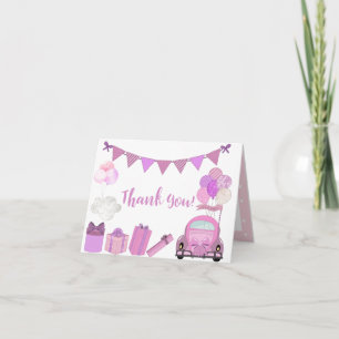 Invitation Drive By Baby Shower Parade Thank You Card
