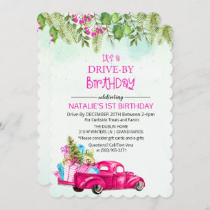 Invitation Drive By Drive Through Drive Thru Anniversaire