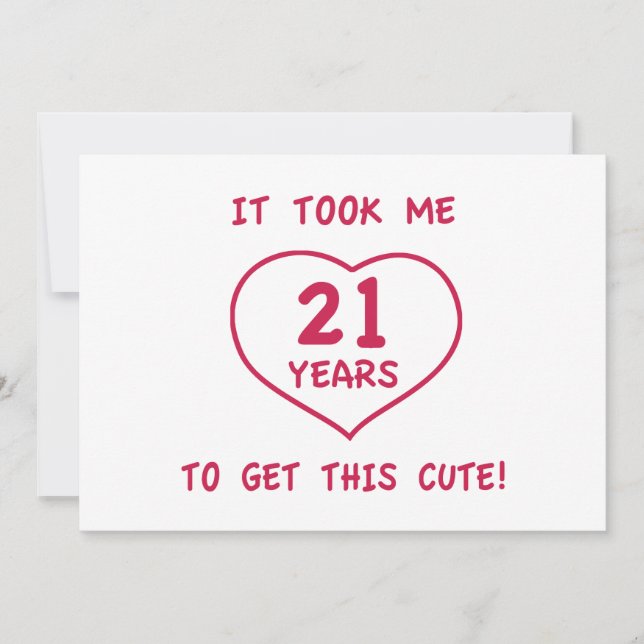 Invitation Drôle 21e anniversaire Cadeaux (Coeur) (Devant)