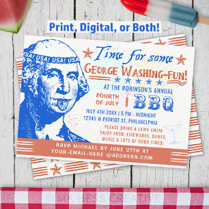 Invitation Drôle 4 juillet barbecue barbecue Washington