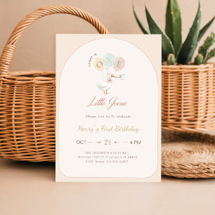 Invitation Drôle Arche Un Petit Oie 1ère Fête d'Anniversaire