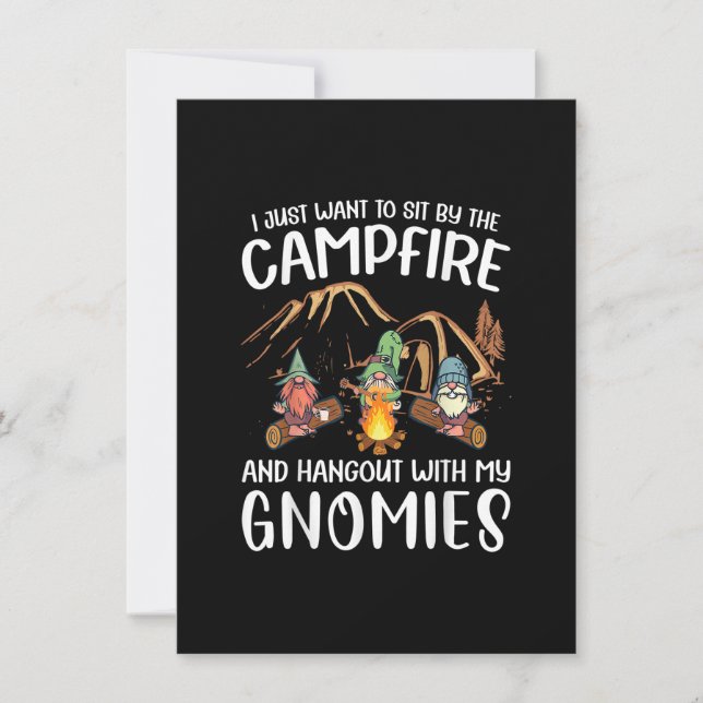Invitation Drôle Camping Gnome Hangout Avec Mes Gnomies Campi (Devant)