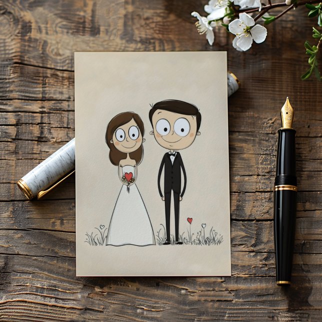 Invitation Drôle Cartoon Couple Mariage (Créateur téléchargé)