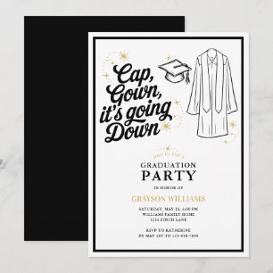 Invitation Drôle Casquette Gown ça va tomber la fête de la gr