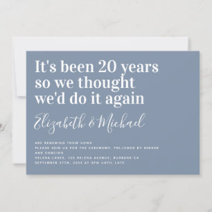 Invitation Drôle C'est un renouvellement de vœux après 20 ans