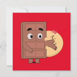 Invitation Drôle Couple Love Pancake Manger Choco