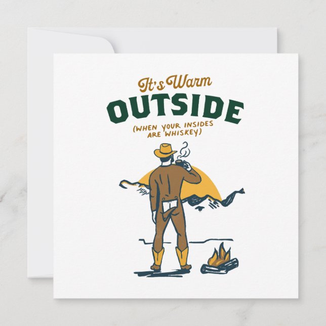 Invitation Drôle Cowboy Boire Whiskey (Dos)