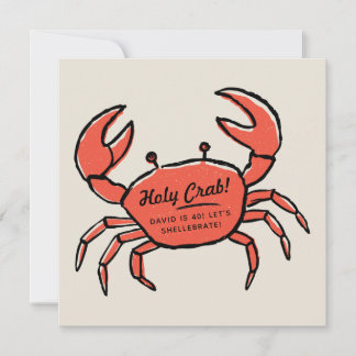Invitation drôle d'anniversaire de crabe pour les