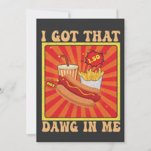 Invitation Drôle de bande dessinée Combo Hot Dogs J'ai ce chi