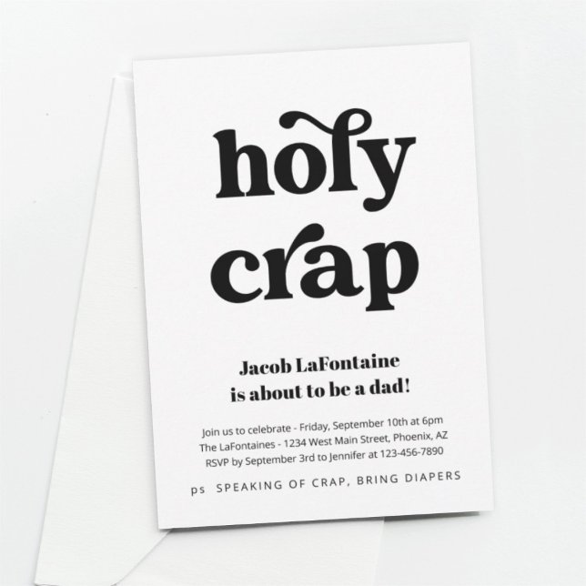 Invitation drôle de fête de couche pour papa : Hol (Créateur téléchargé)
