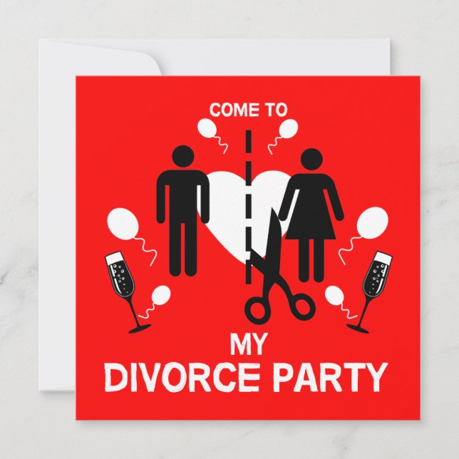 Invitation drôle de fête de divorce (Devant)