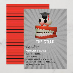 Invitation drôle de fête de fin d'études de dentis