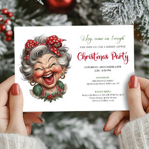 Invitation drôle de fête de Noël de grand-mère amu