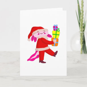 Invitation drôle de Noël axolotl père noël
