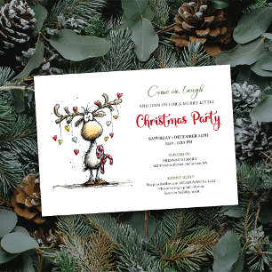 Invitation drôle de Noël de rennes traditionnels p