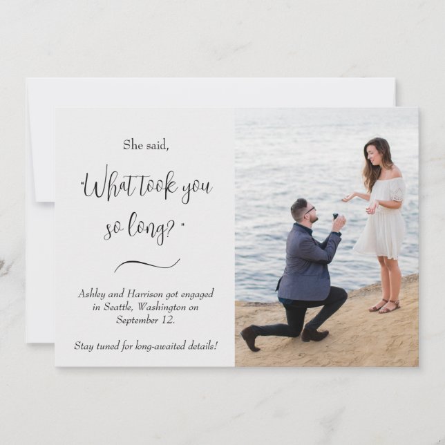 Invitation Drôle Elle A Dit "Ce Qui A Pris Si Longtemps" Phot (Devant)