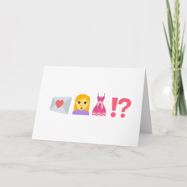 Invitation Drôle Emoji Demande de femme de chambre (Devant)