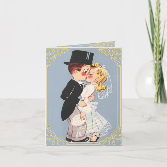 Invitation Drôle et mignon mariage de dessin animé (Devant)